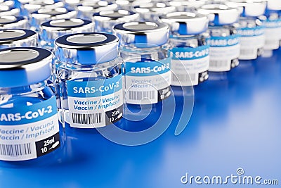 Concept for the availability of enough vaccine against the new corona virus SARS-CoV-2 Stock Photo
