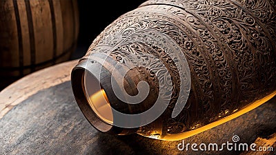 A Barrel of Fun Celebrating National Tequila Day with a Tequila Barrel.AI Generated Stock Photo