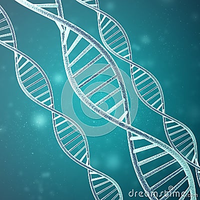 Concept of biochemistry with dna molecule. 3d rendering Stock Photo