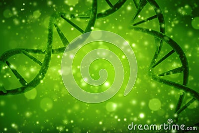 Concept of biochemistry with dna molecule in medical abstract background. 3d rendering Stock Photo