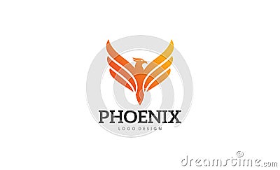 Phoenix Flame bird logo Design Vector Illustration