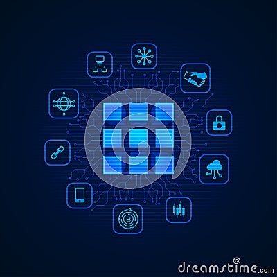 Block chain concept Vector Illustration