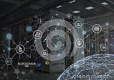 Concept of Blockchain. Cryptocurrency platform Stock Photo