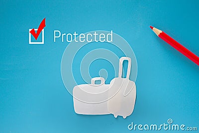 Concept booking travel insurance Stock Photo