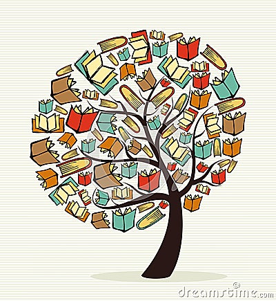 Concept books tree Vector Illustration