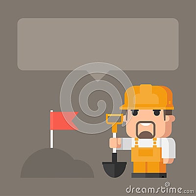 Concept builder and earthworks Vector Illustration