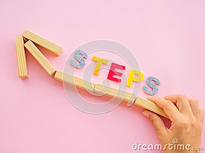 Concept of building success foundation. Stock Photo