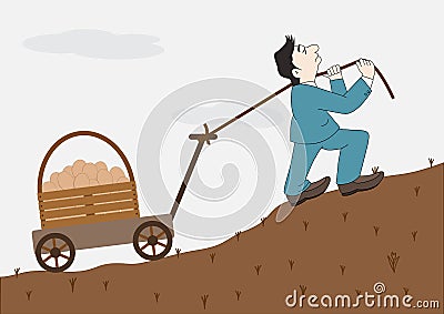 Concept business, Do not put all your eggs in one basket Vector Illustration