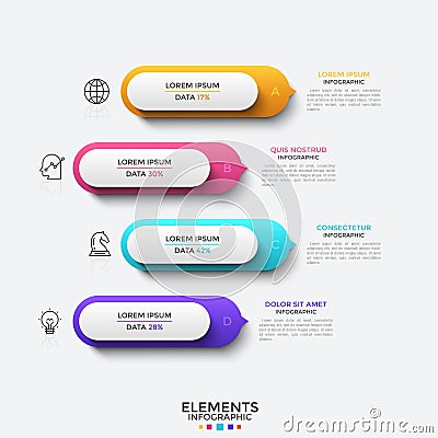 Concept of 4 business options Vector Illustration