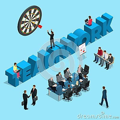 Concept for business people teamwork, human resources Vector Illustration