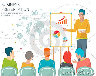 Concept of business presentation Vector Illustration