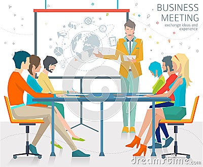 Concept of business presentation. Vector Illustration