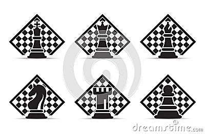 Concept of Business Strategy With Chess Figures On A Chess Board Modern Vector Illustration Set Vector Illustration