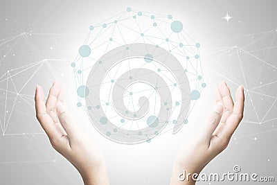 Concept business technology world connected and social network Stock Photo