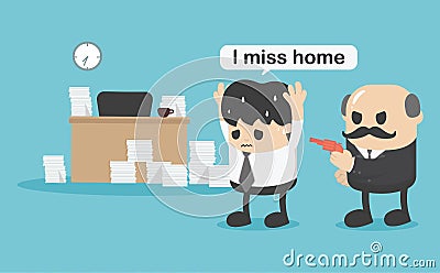 Concept businessman did not return home,I miss home Vector Illustration