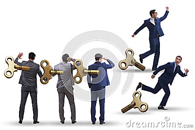 Concept of businessman escaping from office routine Stock Photo