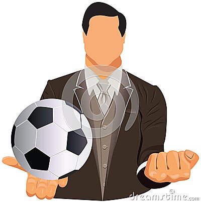 Concept of businessman or football manage Vector Illustration