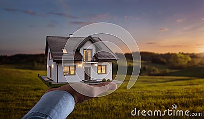 Concept of buying or building new house Stock Photo