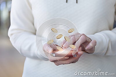 Concept of buying selling or getting rich on the Internet Stock Photo