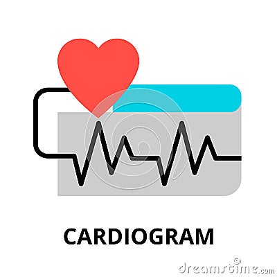 Concept of cardiogram icon, for graphic and web design Vector Illustration