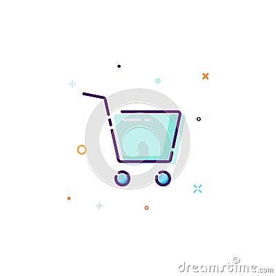 Concept cart icon. Thin line flat design element. buy online concept. Vector illustration isolated on white background Vector Illustration