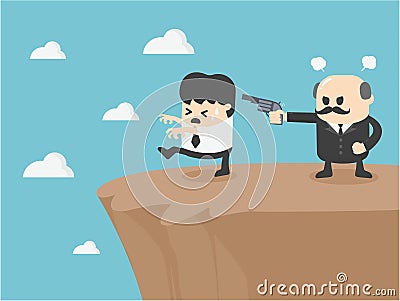 Concept cartoon businessman being forced .illustration Vector Illustration