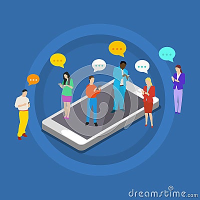 Concept of chat messaging communication. Vector Illustration