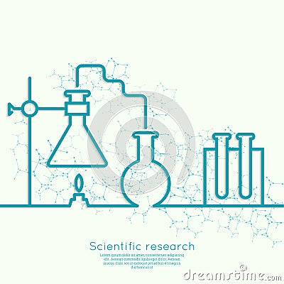 The concept of chemical science research Vector Illustration