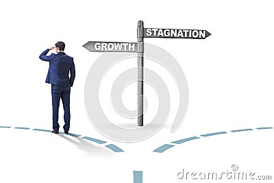 The concept of choice between growth and stagnation Stock Photo