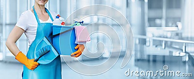 The concept of cleaning services Stock Photo