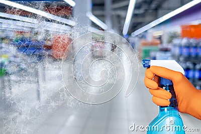 Concept of cleaning services for shops and industrial premises Stock Photo