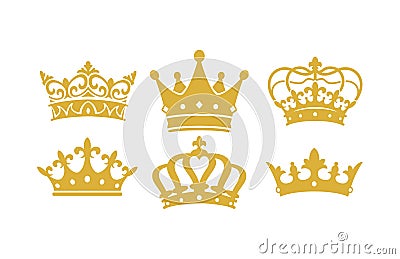 King & Queen Crown Vectors Vector Illustration
