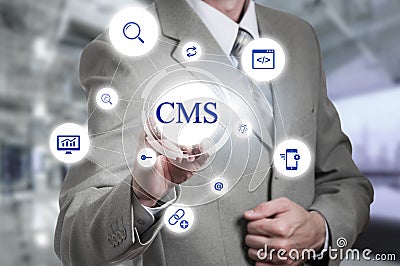 The concept of cms content management system website administration Stock Photo