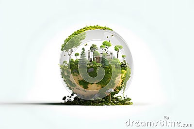 Concept of coexistence with nature. green environment. Stock Photo