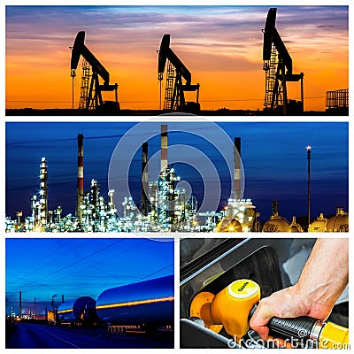 Collage of Power and energy concepts and products Stock Photo