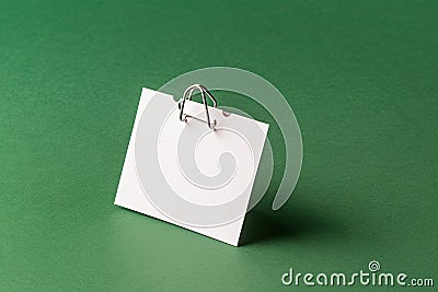 concept communication office message reminder text space copy background colored green paperclip paper white Blank Stock Photo