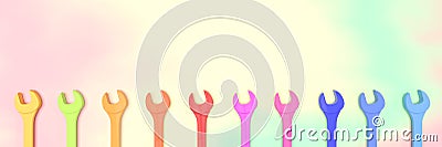 concept complement and mechanic workshop tools Cartoon Illustration