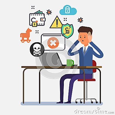 Concept of computer viruses Vector Illustration