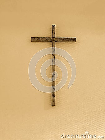 Concept or conceptual cross on background, texture with copy space for any text. metaphor 3d illustration for god Cartoon Illustration