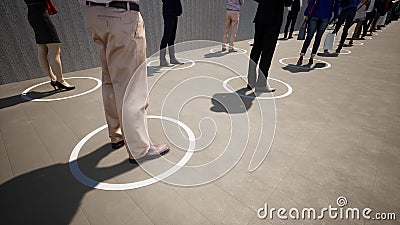 3d illustration of people standing in line Cartoon Illustration