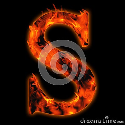Red hot burning fire font in red and orange flames Stock Photo