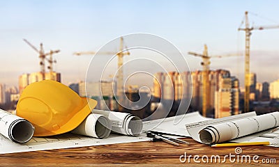 Concept of construction and design. Stock Photo