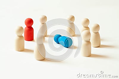 The concept of contact between people opponents. Arbitrator and Mediator. Compromise in disputes and conflict resolution Stock Photo