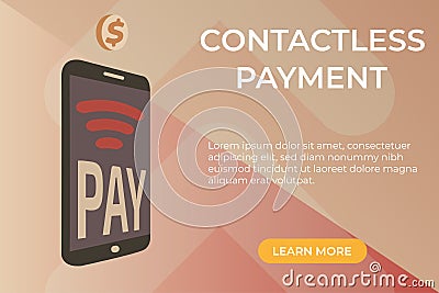 Flat vector Concept of contactless payment page Vector Illustration