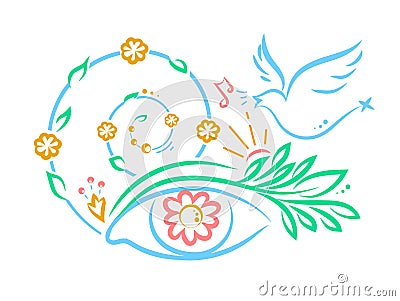 Concept of a contemplation, pacification Vector Illustration