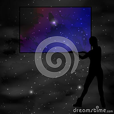 Concept cosmos inside us. yoga Stock Photo