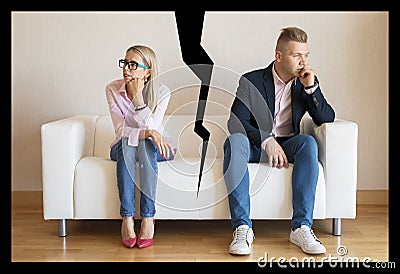 Concept of couple breaking up Stock Photo