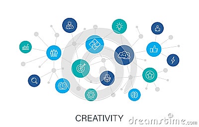 Concept Creativity and Idea web icons in line style. Creativity, Finding solution, Brainstorming, Creative thinking Vector Illustration