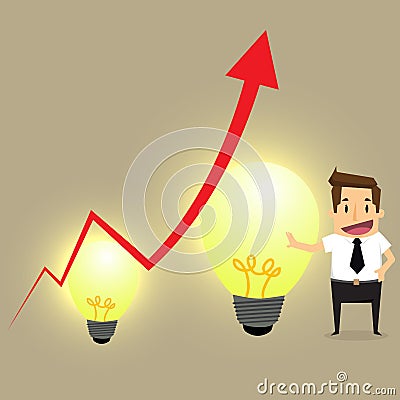 Concept of crisis problems with businessman that helps statistic Vector Illustration