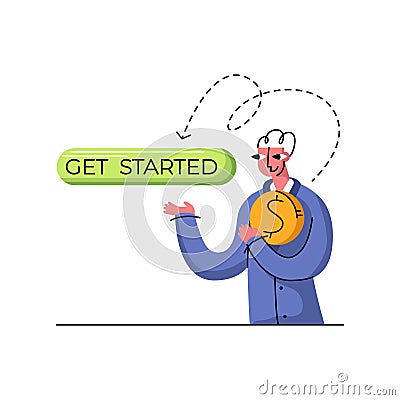 Concept of CTA buttons Cartoon Illustration